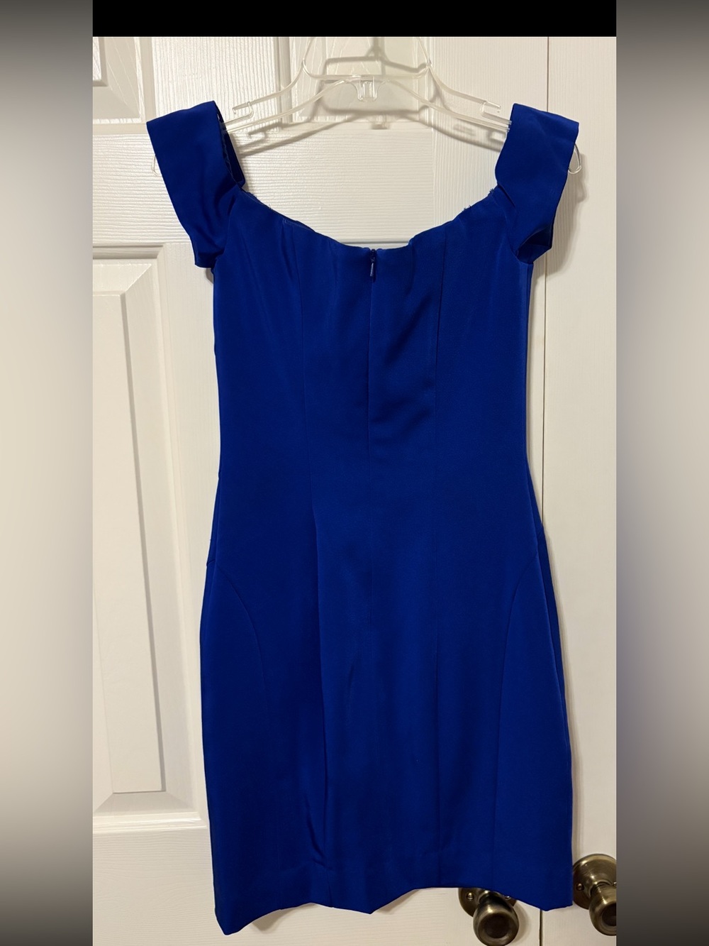 Dave & Johnny Cobalt Off-Shoulder Mini Dress